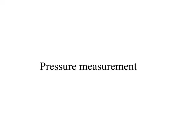 Pressure measurement