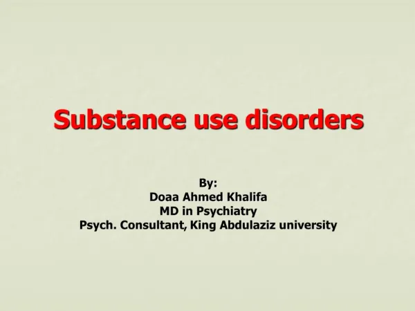 Substance use disorders