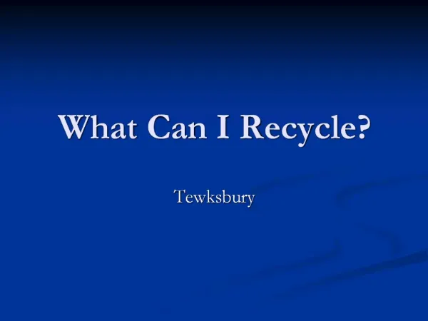 What Can I Recycle