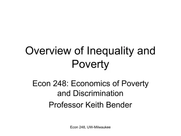 Overview of Inequality and Poverty