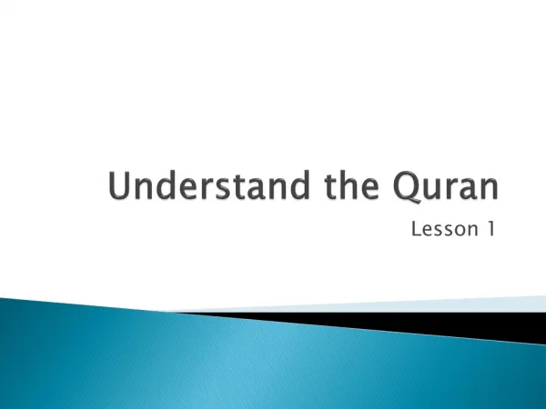 Understand the Quran