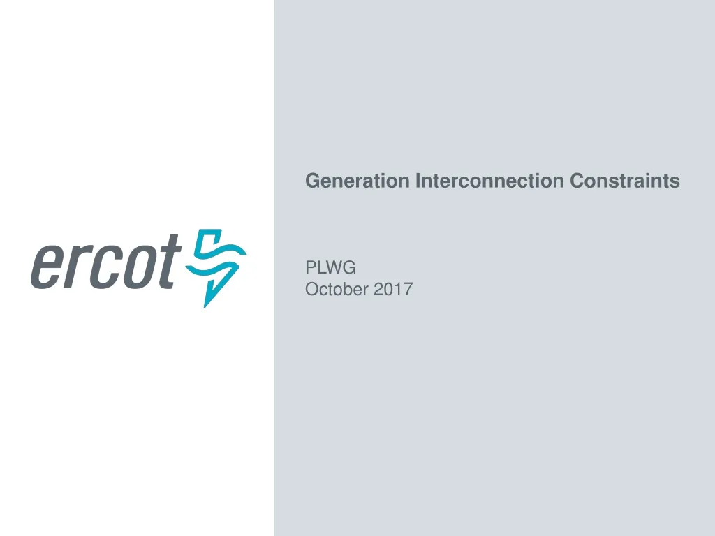 generation interconnection constraints plwg