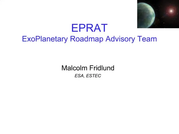 EPRAT ExoPlanetary Roadmap Advisory Team