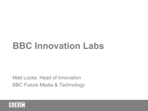 BBC Innovation Labs