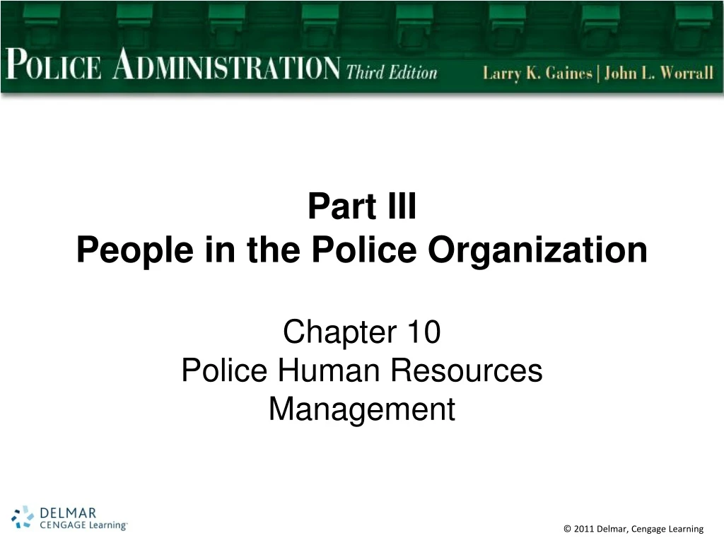 part iii people in the police organization