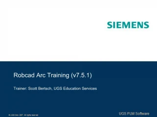 Robcad Arc Training v7.5.1 - slide 1