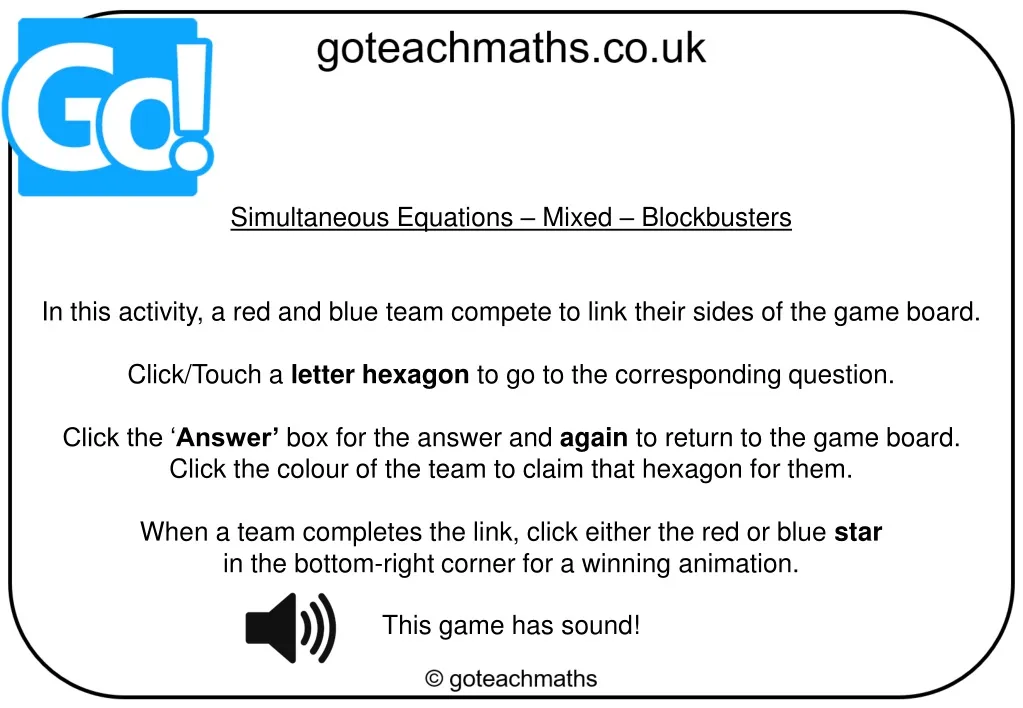 simultaneous equations mixed blockbusters in this