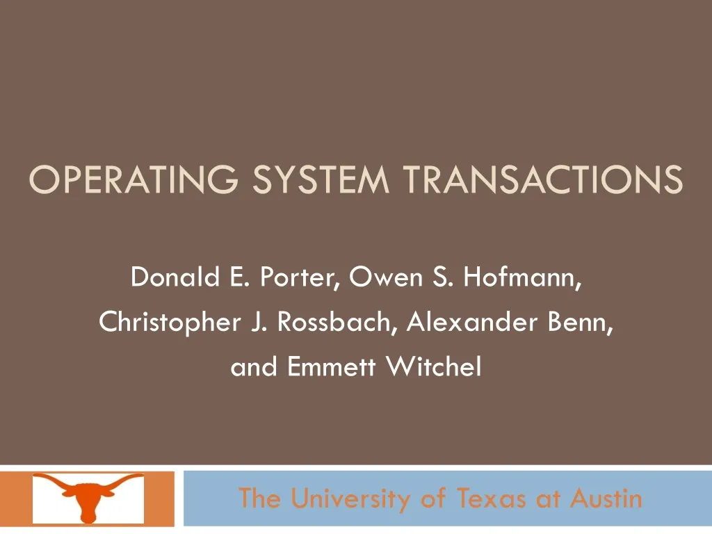 operating system transactions