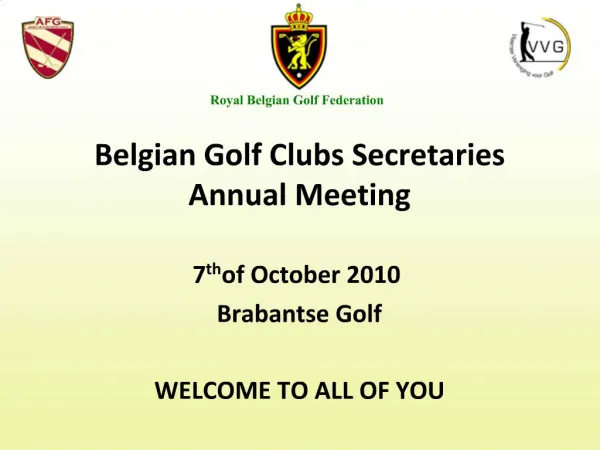 Belgian Golf Clubs Secretaries Annual Meeting