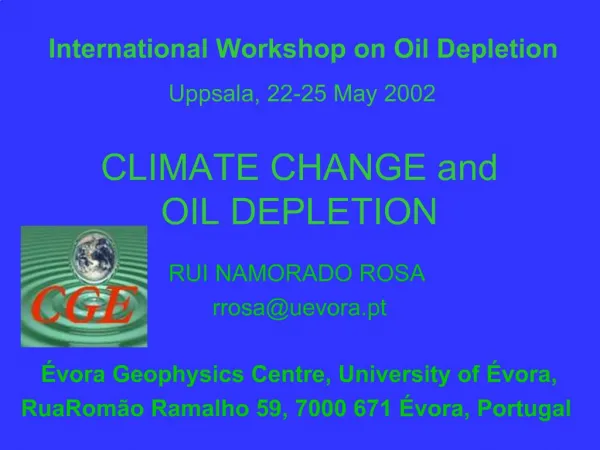 CLIMATE CHANGE and OIL DEPLETION