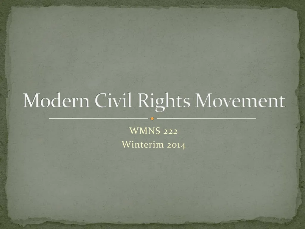 modern civil rights movement