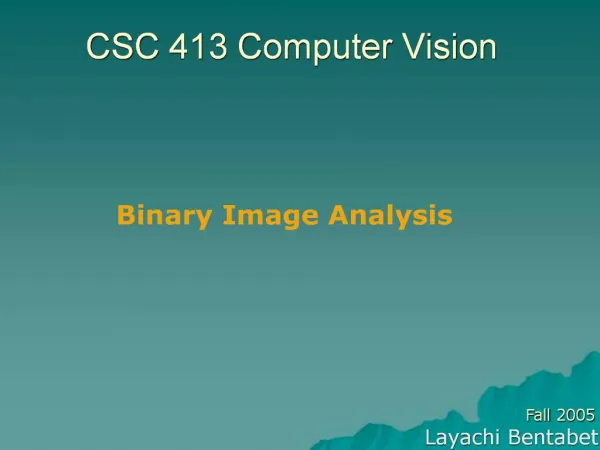 CSC 413 Computer Vision