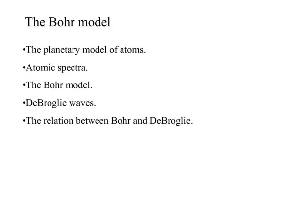 The Bohr model