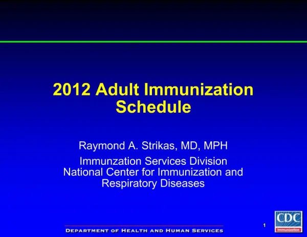 2012 Adult Immunization Schedule