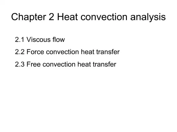 Chapter 2 Heat convection analysis