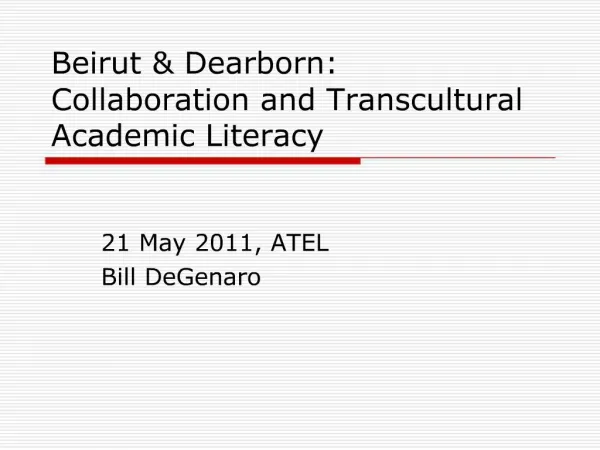 Beirut Dearborn: Collaboration and Transcultural Academic Literacy