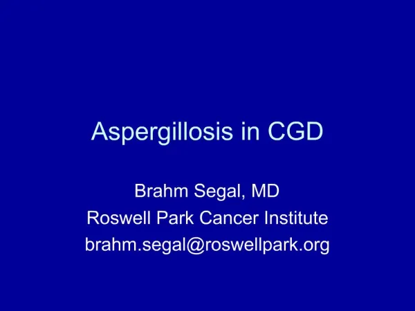 Aspergillosis in CGD