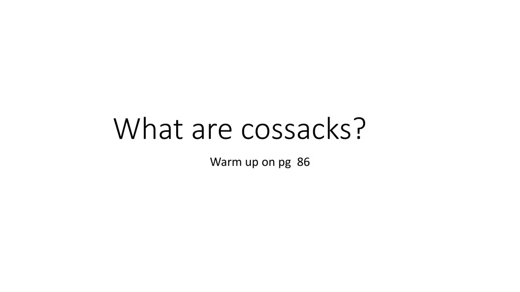 what are cossacks
