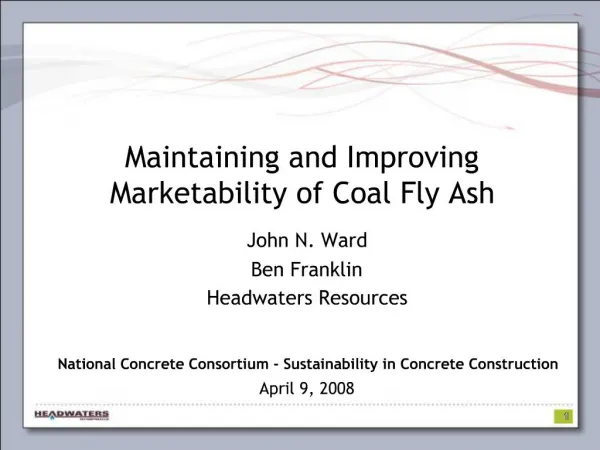 Maintaining and Improving Marketability of Coal Fly Ash