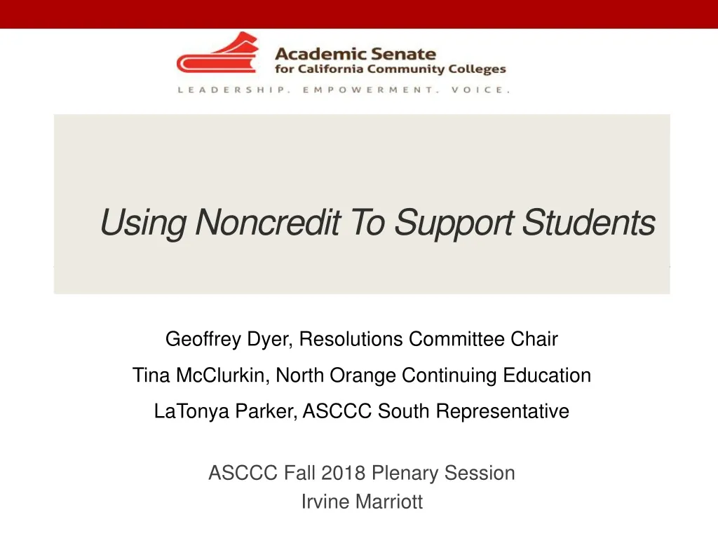 using noncredit to support students