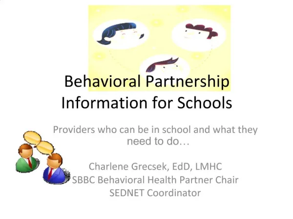 Behavioral Partnership Information for Schools