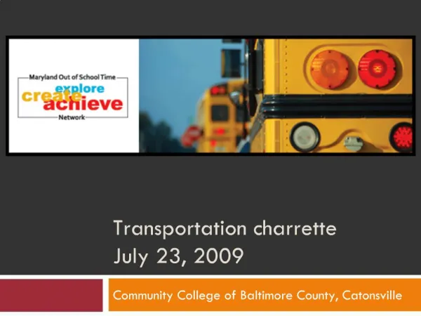 Transportation charrette July 23, 2009