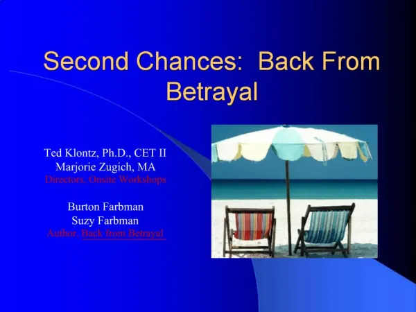 Second Chances: Back From Betrayal