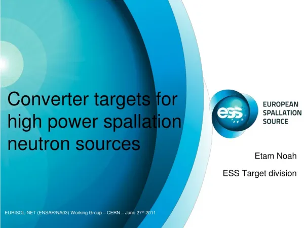 Converter targets for high power spallation neutron sources