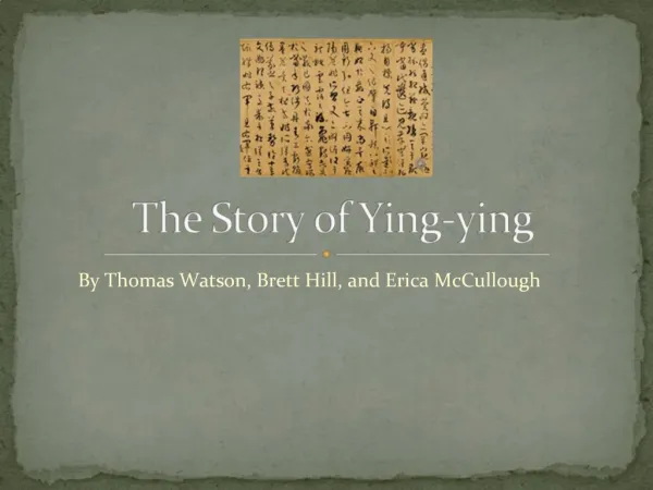 The Story of Ying-ying
