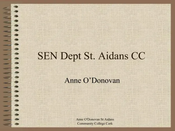 SEN Dept St. Aidans CC