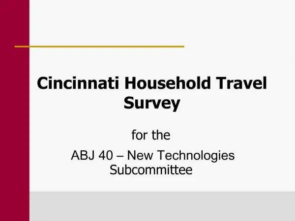 Cincinnati Household Travel Survey