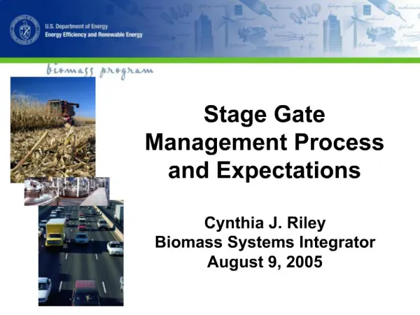 Stage Gate Management Process and Expectations