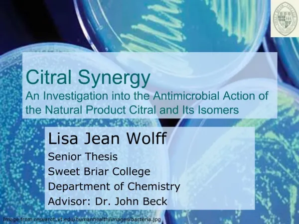 Citral Synergy An Investigation into the Antimicrobial Action of the Natural Product Citral and Its Isomers