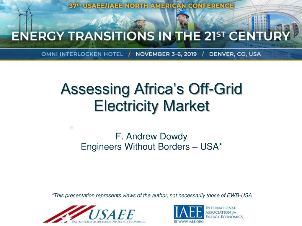 assessing africa s off grid electricity market f andrew dowdy engineers without borders usa