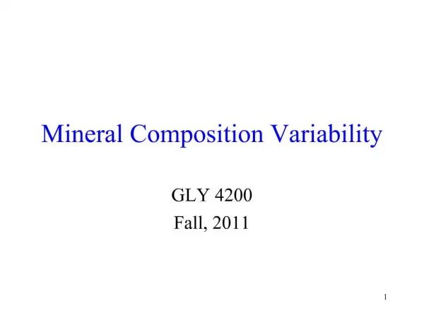 Mineral Composition Variability