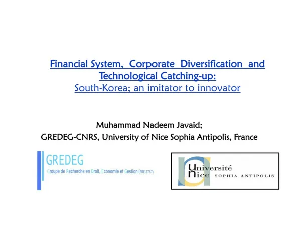 Muhammad Nadeem Javaid; GREDEG-CNRS, University of Nice Sophia Antipolis, France