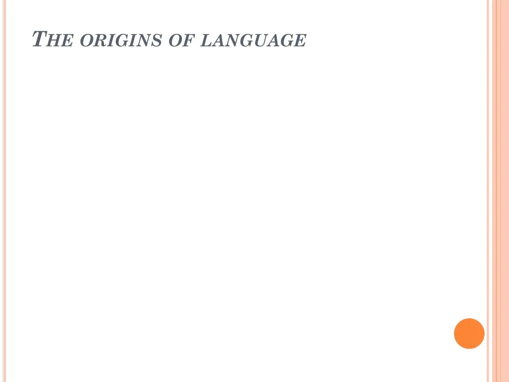 the origins of language