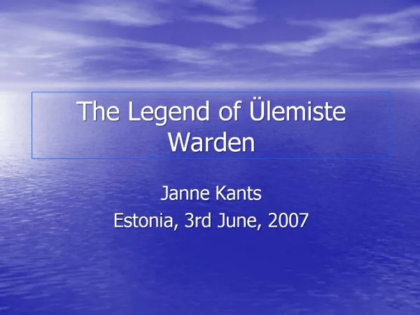 The Legend of lemiste Warden
