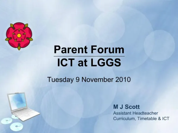 Parent Forum ICT at LGGS