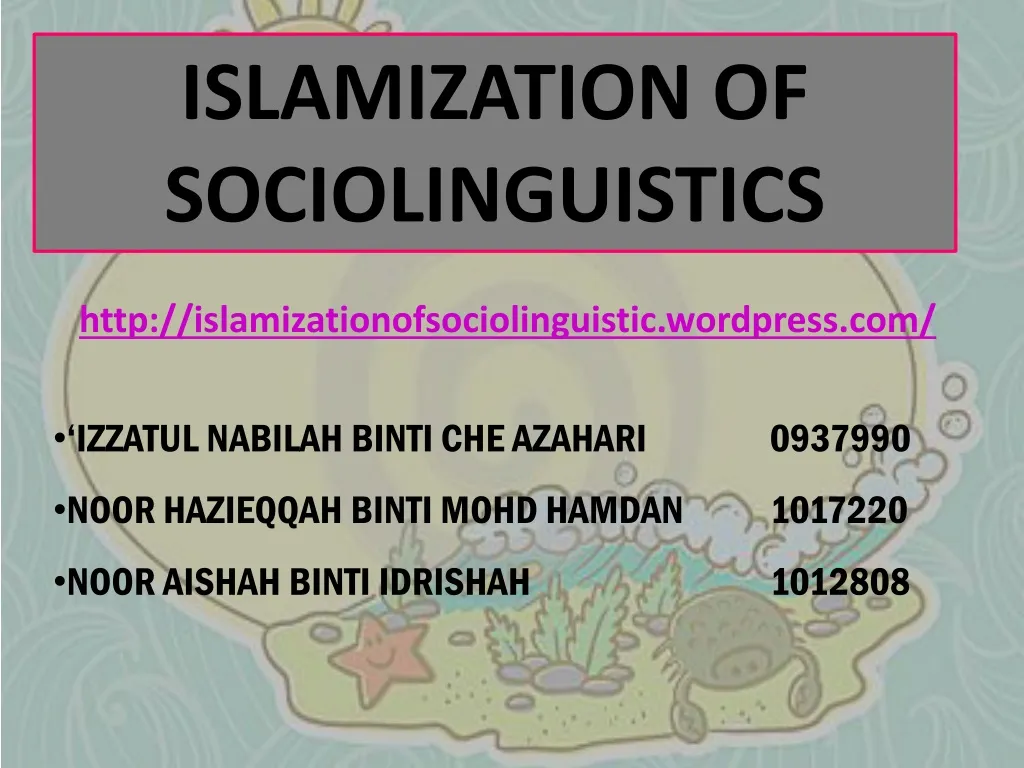 islamization of sociolinguistics