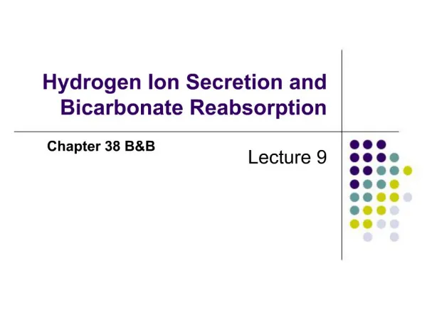 Hydrogen Ion Secretion and Bicarbonate Reabsorption
