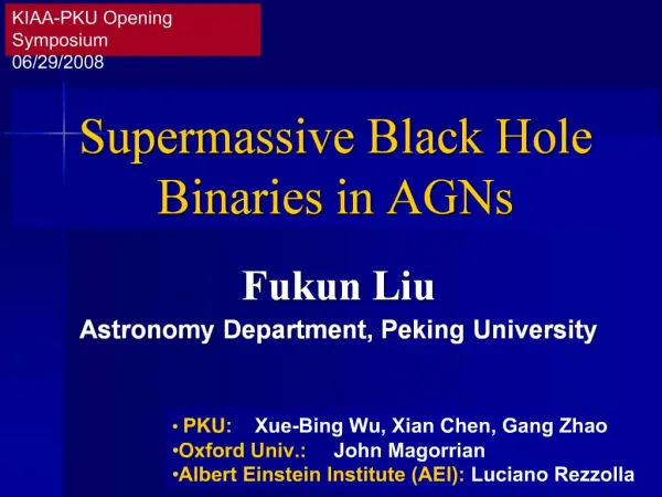 Supermassive Black Hole Binaries in AGNs