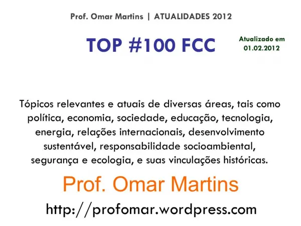 Prof. Omar Martins profomar.wordpress