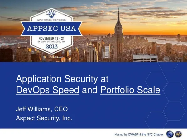 Application Security at DevOps Speed and Portfolio Scale