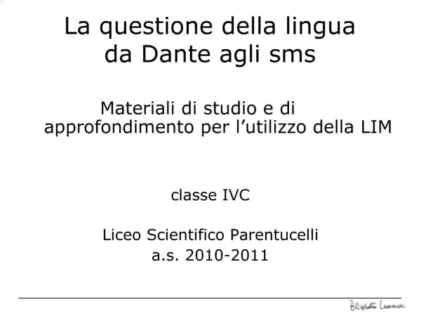 La questione della lingua da Dante agli sms
