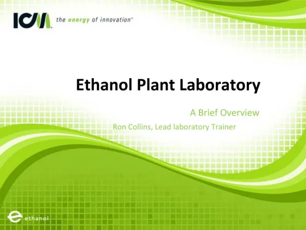 Ethanol Plant Laboratory