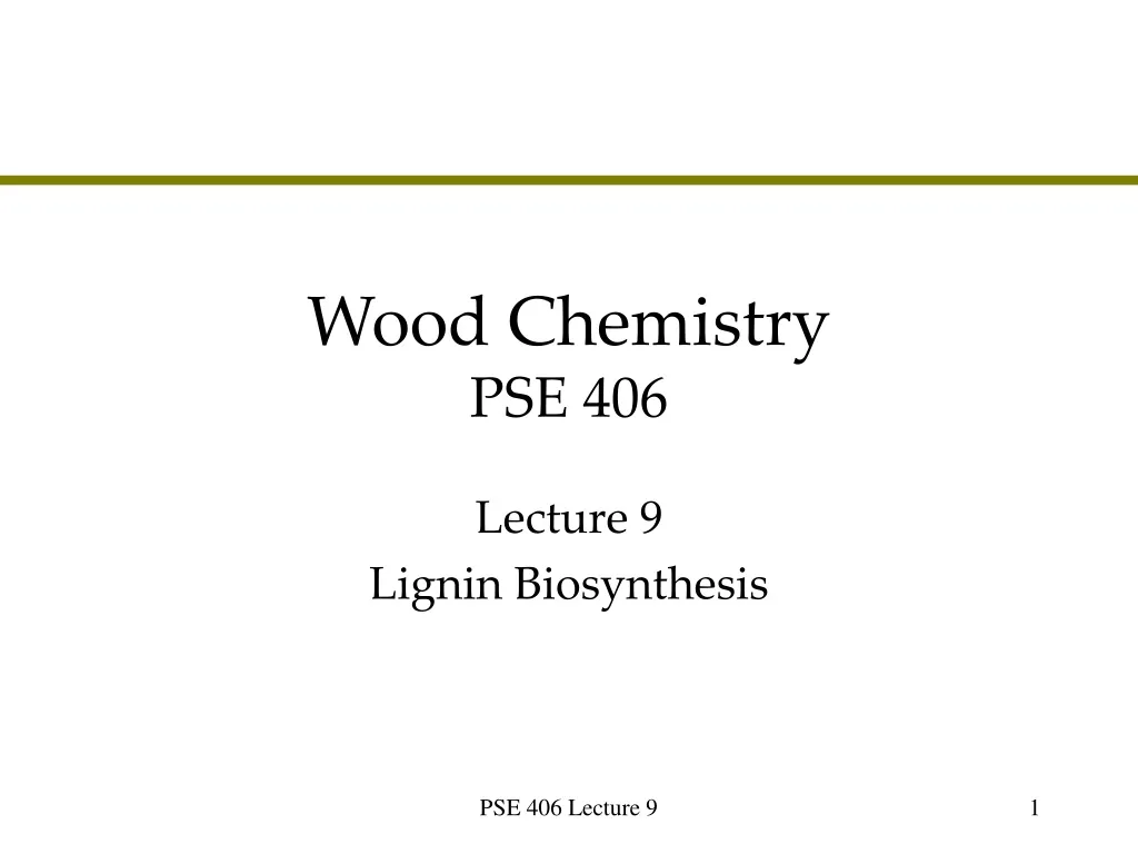 wood chemistry pse 406