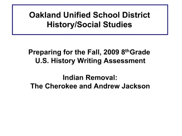 Oakland Unified School District History