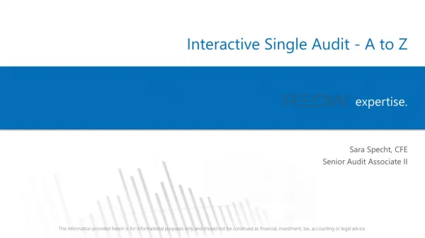 Interactive Single Audit - A to Z