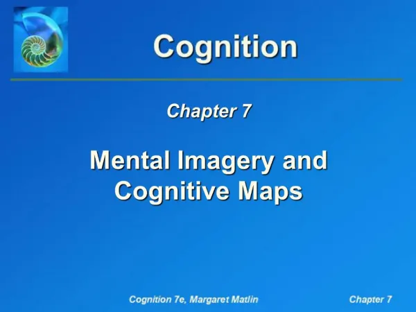Mental Imagery and Cognitive Maps